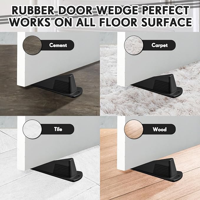 Frienda 6 Pcs Jumbo Door Stoppers Heavy Duty Door Stopper Tall up to 2inch Tall - Image 4