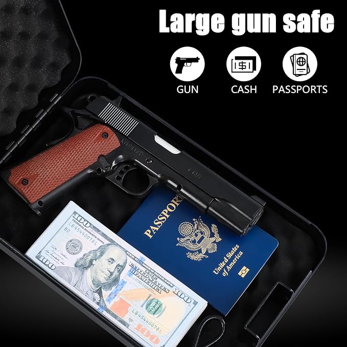 Dalmbox Gun Safe for Pistols Small Handgun Lock Box - Image 4