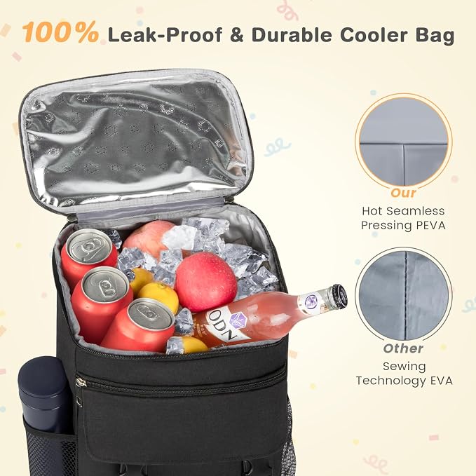 Backpack Cooler, 30 Cans Insulated Lunch Backpack - Image 2