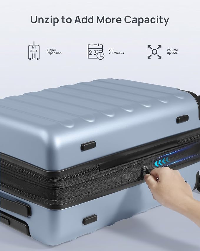 Carry on Luggage 22 X 14 X 9 Airline Approved, 20 Inch Luggage - Image 3