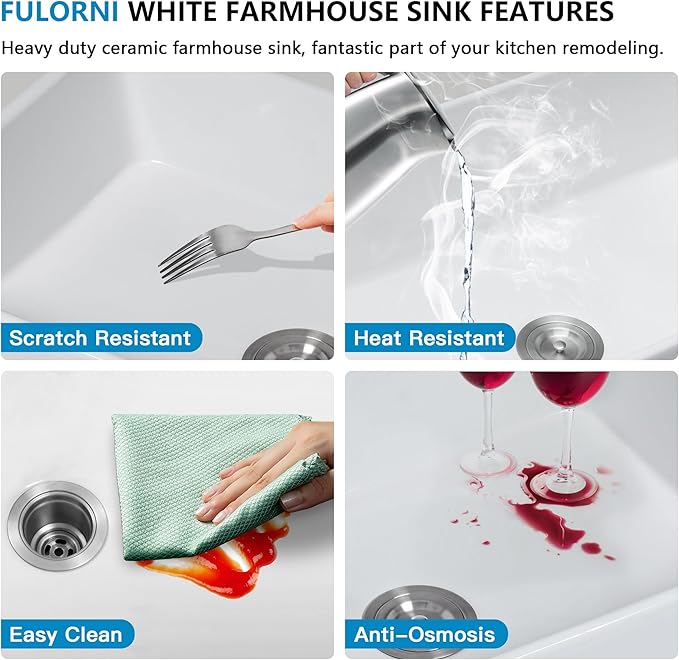 33 White Farm Sink - Image 6