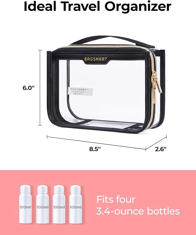 BAGSMART TSA Approved Toiletry Bag, Makeup Cosmetic Pouch Bag - Image 3