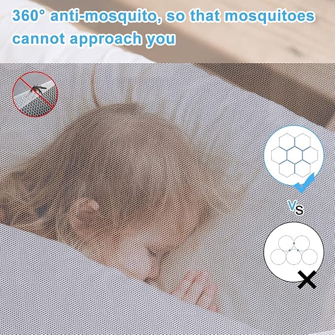 AMMER Pop Up Mosquito Net Tent for Beds, Portable Foldable Mosquito Netting - Image 5