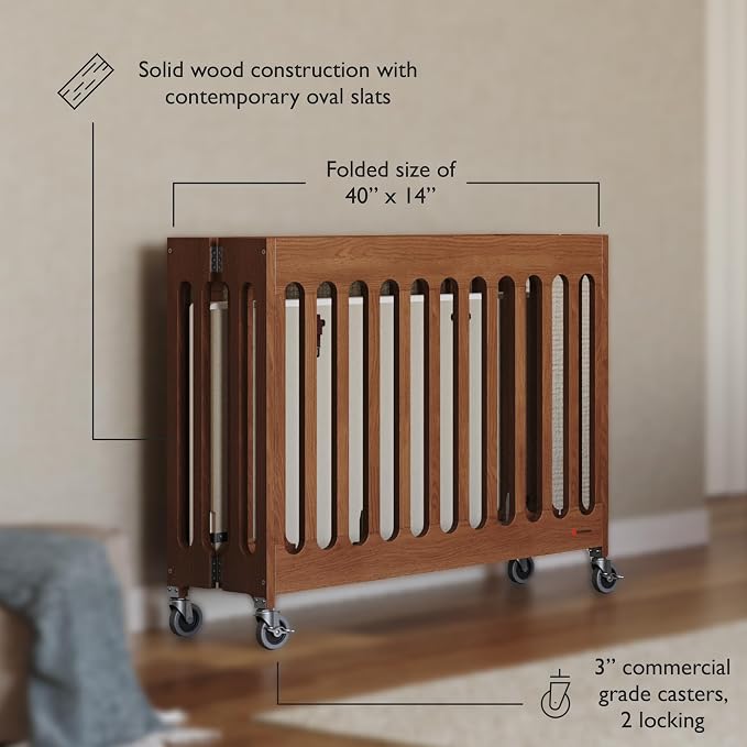 Foundations Boutique Folding Mini Baby Crib - Image 3