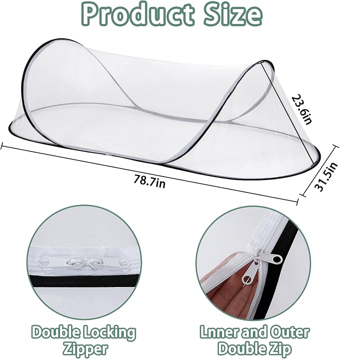 78.7 x 31.5 x 23.6 Inch Large Pop Up Mosquito Net, Collapsible Portable - Image 5
