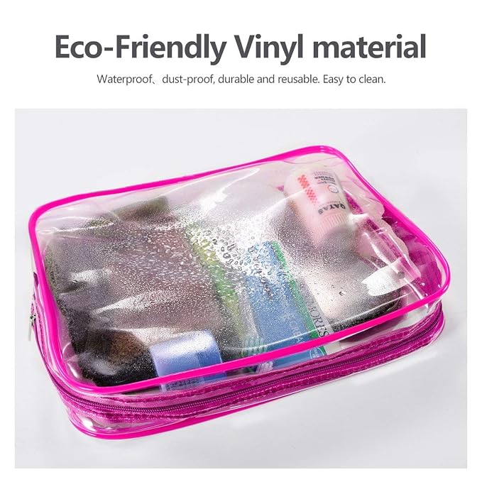 5Pcs Crystal Clear PVC Travel Toiletry Bag Kit - Image 2