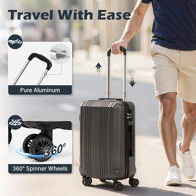 Coolife Luggage PC+ABS Hardshell Suitcase - Image 4