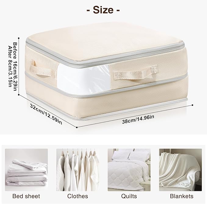 DIMJ Clothes Storage Bag 8 Pack, 19L Compression Storage Bags - Image 2