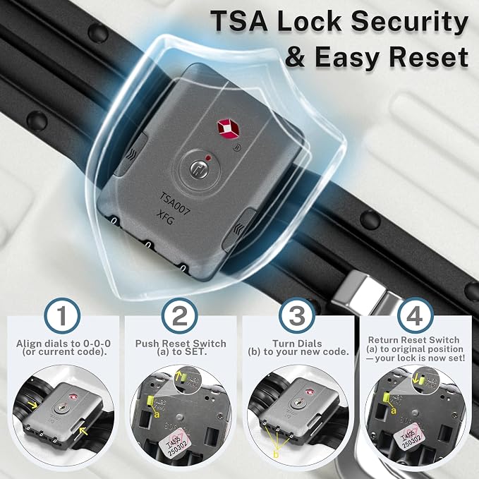 Krute Luggage 28 Inch Aluminum Frame Luggages TSA Lock No Zipper Checked - Image 3