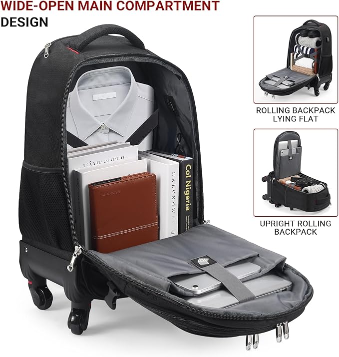 StarCloud 4-Wheel Checked Rolling Backpack 55L: Extra-Large Roller Travel - Image 2