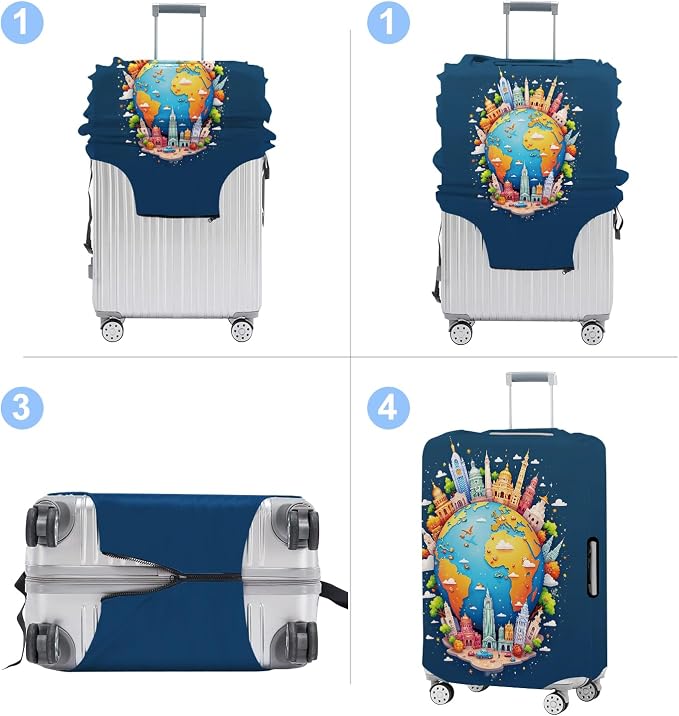 Luggage Cover Washable Suitcase Protector Anti-Scratch, Stretchable Fit - Image 5