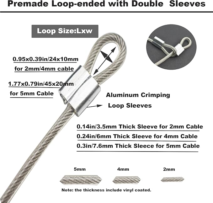 10 Pcs 5mm Wire 12 inch Vinyl Coated Stainless Steel Cable - Image 4