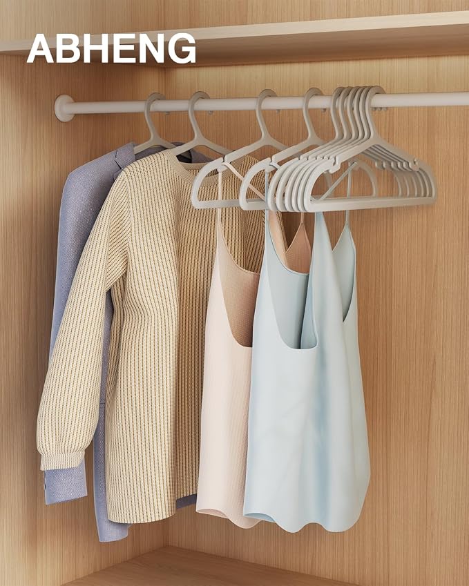 80 Pack Clothes Hangers, Non Slip Plastic Coat Hangers, Space Saving, Heavy Duty - Image 2