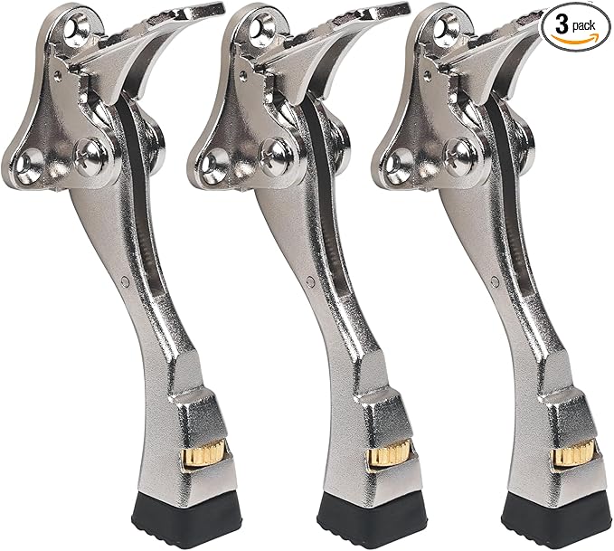 3 Packs Heavy Duty Kickdown Door Stopper, One Touch Adjustable Kickdown Door by ENYZTBI
