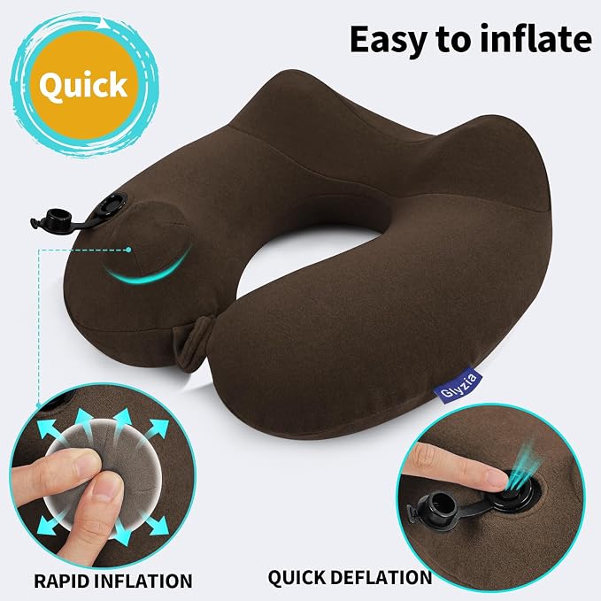 2 Pack Inflatable Travel Neck Pillows - Image 3