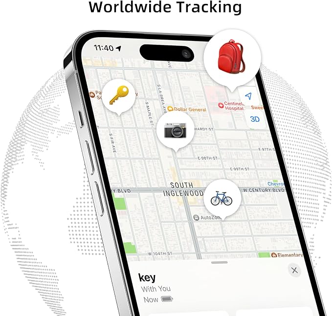 Air Tracker Tags 4 Pack, Replaceable Battery, Key Finder and Item Locator Smart - Image 3
