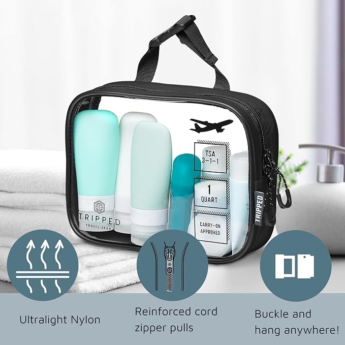 Toiletry Bag Kit Set: Hanging Travel Toiletry Bag + 311 TSA Cosmetic Liquid Bag - Image 7