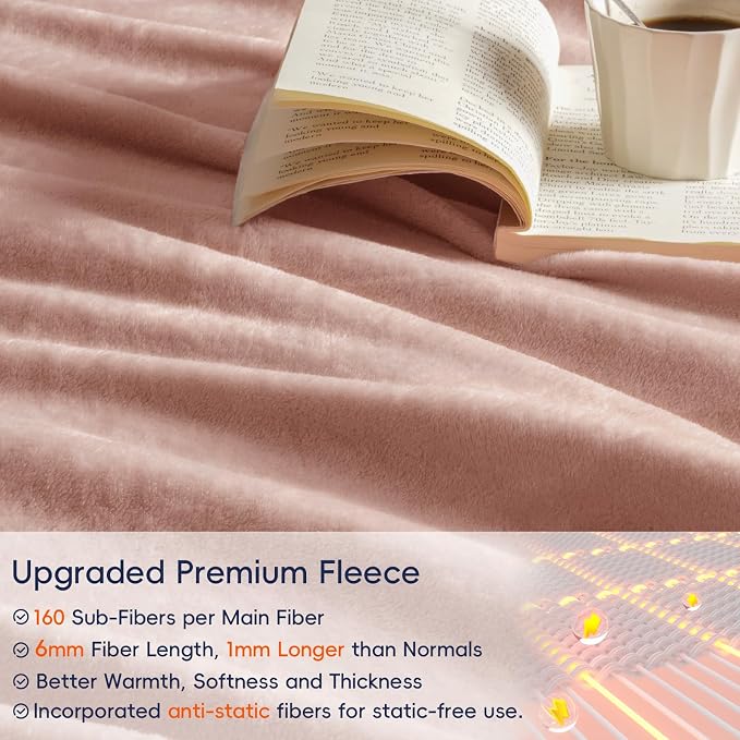 PHF Ultra Soft Fleece Blanket Queen Size, No Shed No Pilling Luxury Plush Cozy - Image 4