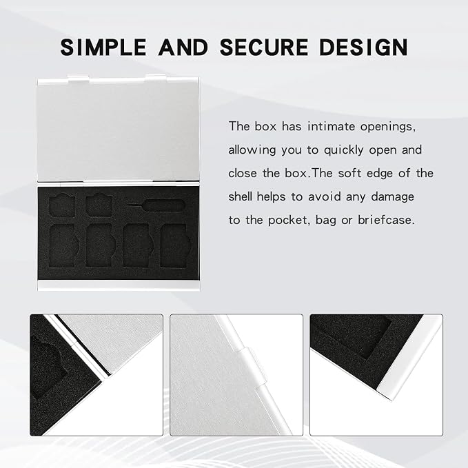 Aluminum SIM Card Case, 19Slots Ultrathin SIM Card Holder, Fit - Image 6