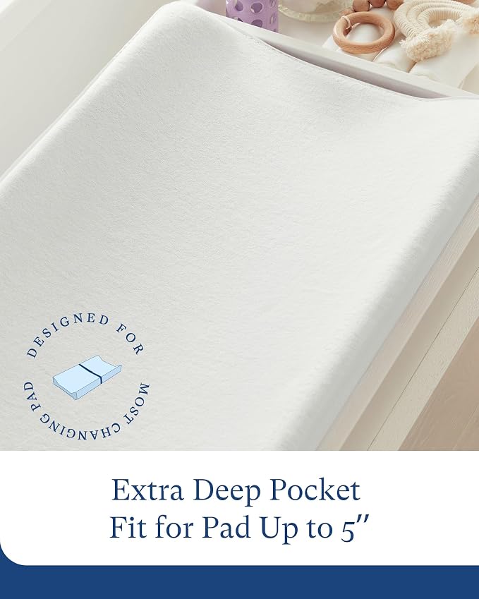 PurComfy Supersoft Diaper Changing Pad Covers, Hypoallergenic Stretchy Changing - Image 6