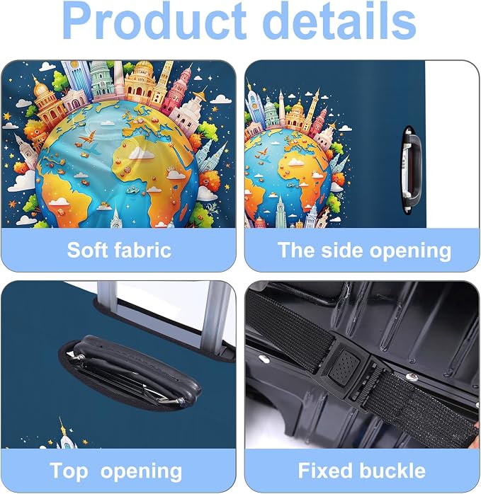 Luggage Cover Washable Suitcase Protector Anti-Scratch, Stretchable Fit - Image 3