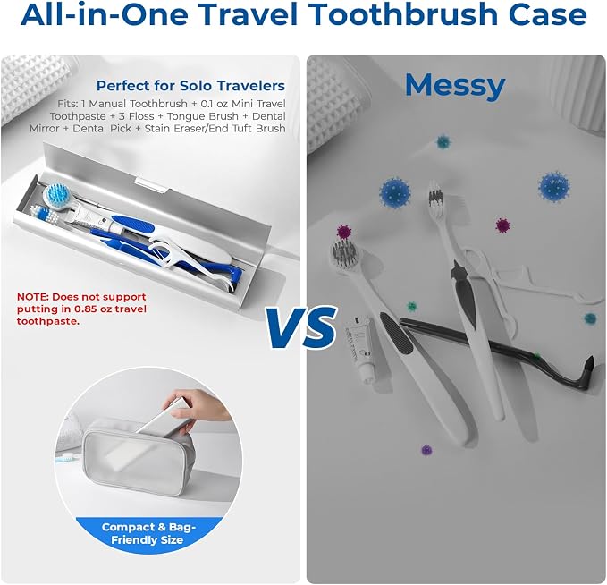Wider Aluminum Toothbrush Travel Case, Portable Travel Toothbrush Holder - Image 3
