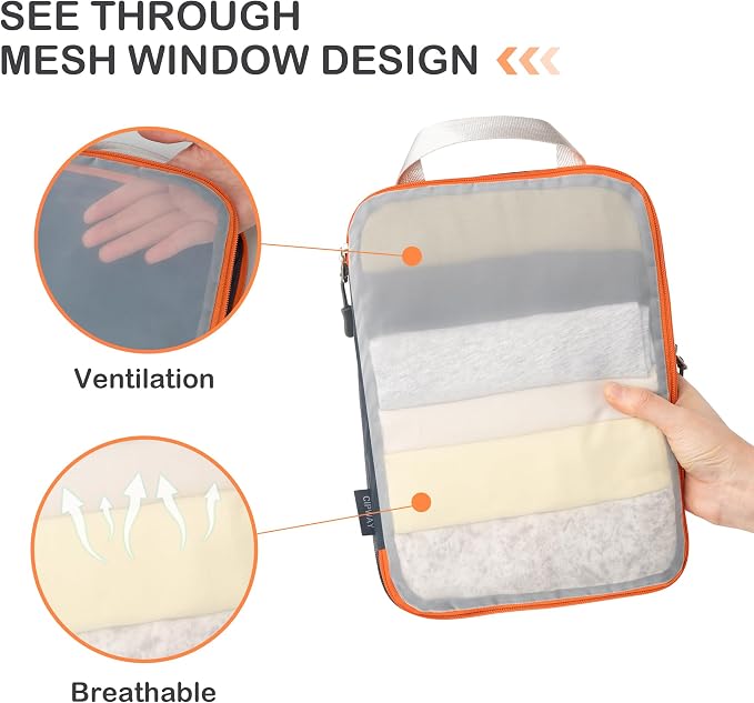 Cipway Compression Packing Cubes, See Through Mesh Luggage Organizer Bags - Image 2
