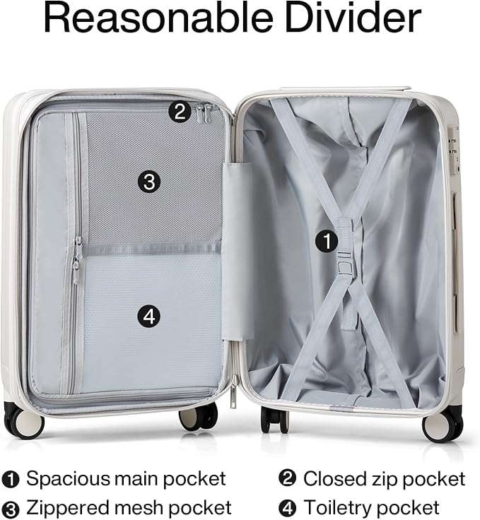 Hanke 20 Inch Expandable Carry on Luggage 22x14x9 Airline Approved Lightweight - Image 7