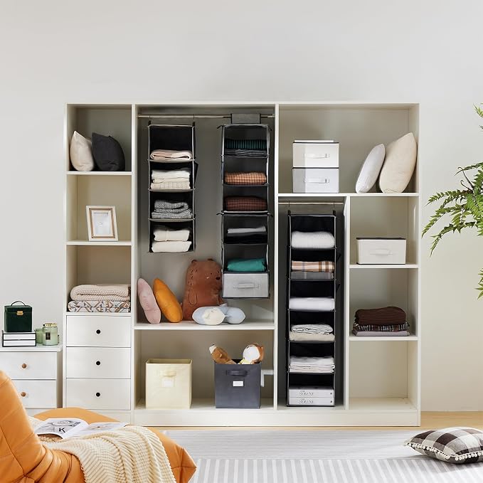 YOUDENOVA Hanging Closet Organizer, 4-Shelf Closet Hanging Storage Shelves - Image 2
