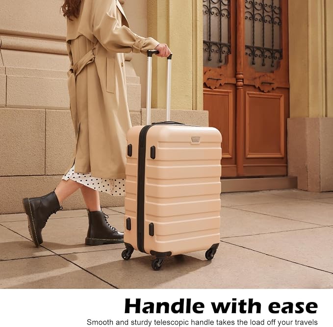 Coolife Luggage 3 Piece Set Suitcase Spinner Hardshell Lightweight TSA Lock) - Image 2