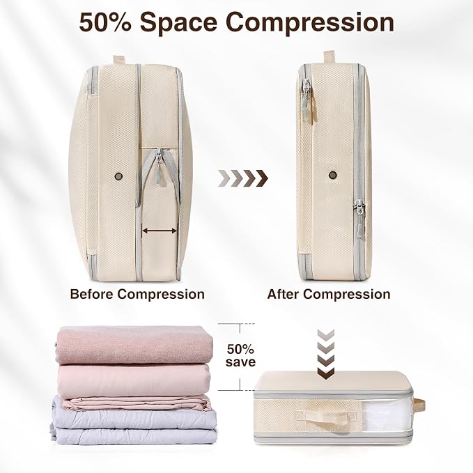 DIMJ Clothes Storage Bag 8 Pack, 19L Compression Storage Bags - Image 3