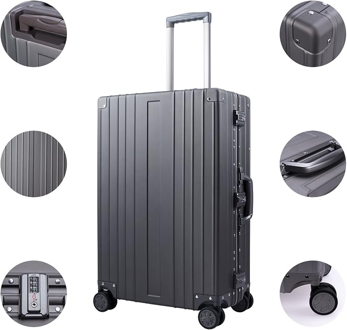 TRAVELKING All Aluminum Luggage Zipperless Hard Shell Luggage Case - Image 4