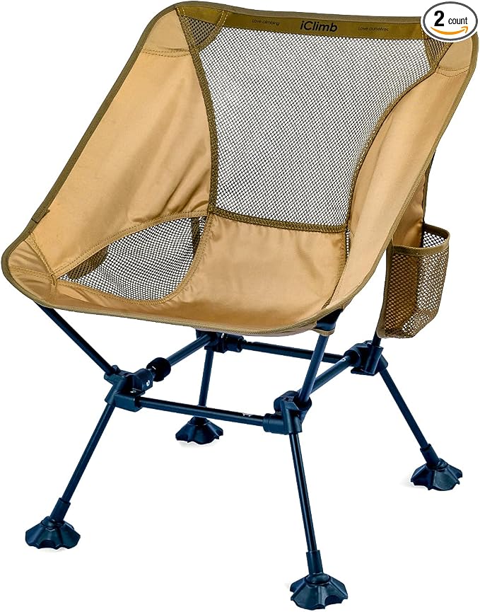 iClimb Ultralight Compact Camping Folding Beach Chair by iClimb