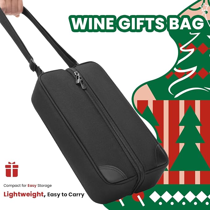 ALLCAMP Wine tote Bag with Cooler Compartment, Picnic Set Carrying Two sets of - Image 4