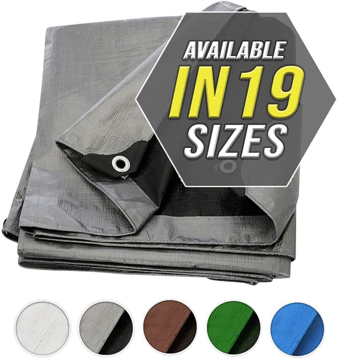 Trademark Supplies 40X60 Silver Tarp Tarpaulin Canopy Tent, Boat. RV Or Pool by Trademark+Supplies