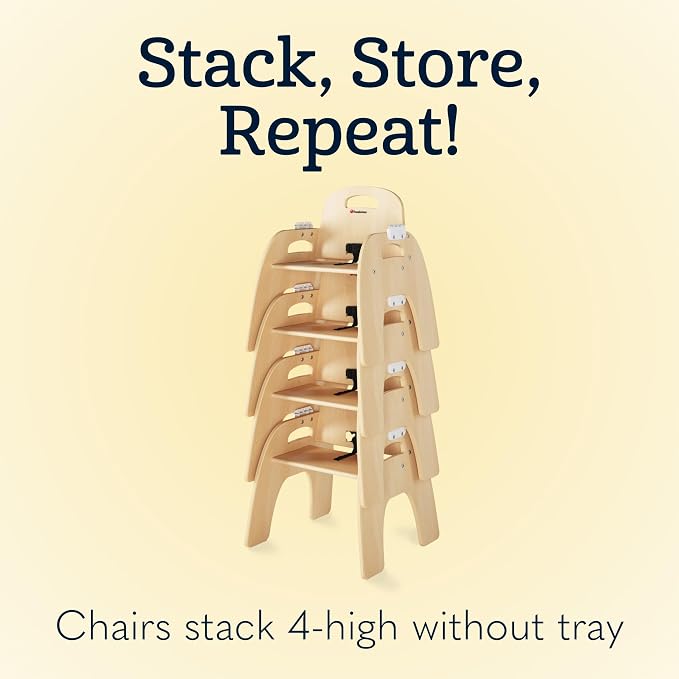 Foundations Easy Serve 7" Wood Feeding Chair - Image 3