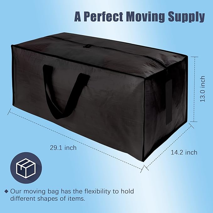 8 Pack Large Strong Bags with Zippers & Carrying Handles - Image 2