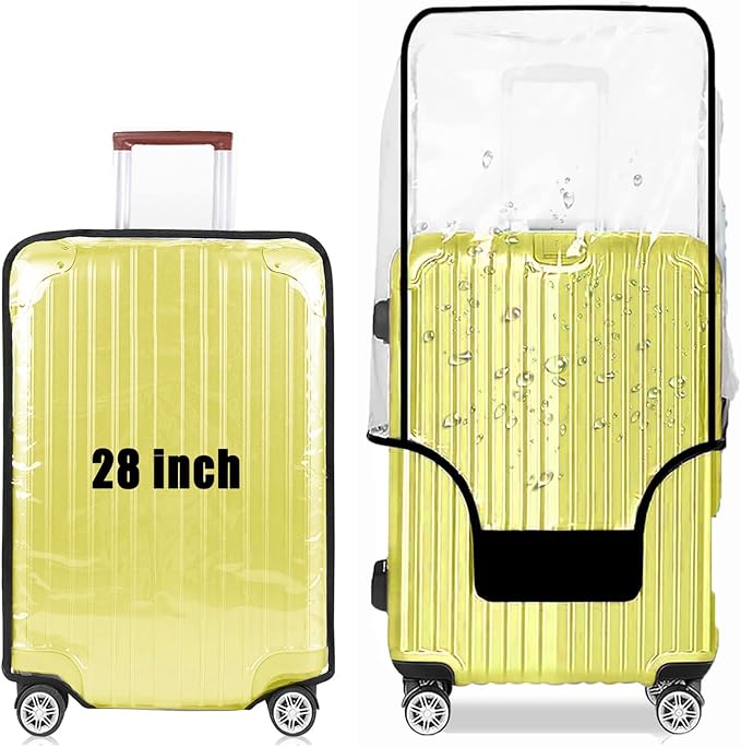 28 Inch Clear PVC Luggage Cover, 0.2mm Thick Lightweight Waterproof, by Gigabit