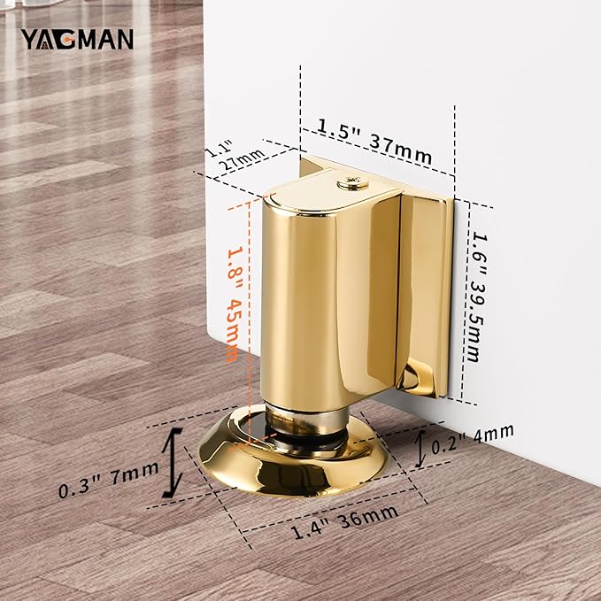 3 Pack Magnetic Door Stoppers Retractable Bottom of Door Holder No Drilling - Image 2