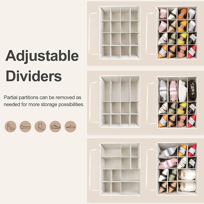 Shoe Organizer for Closet, Foldable Shoe Box - Image 2