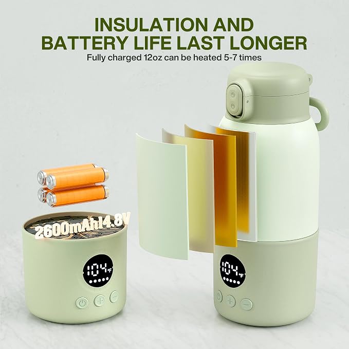 Portable Bottle Warmer for Travel, 2-Min Fast Heating Baby Bottle Warmer - Image 4