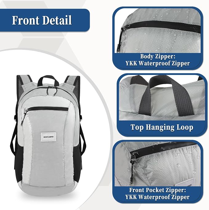 Hiking Daypack - Lightweight & Water-Resistant Portable Backpack - Image 4