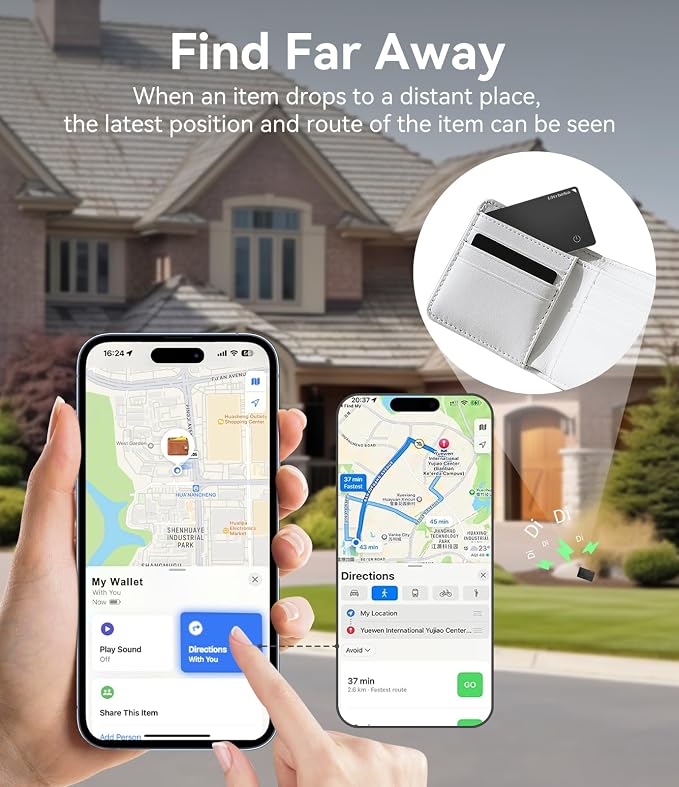 Ultra-Thin Air Tag Wallet Tracker Card 0.07in IP68 Waterproof Bluetooth Tracker - Image 7