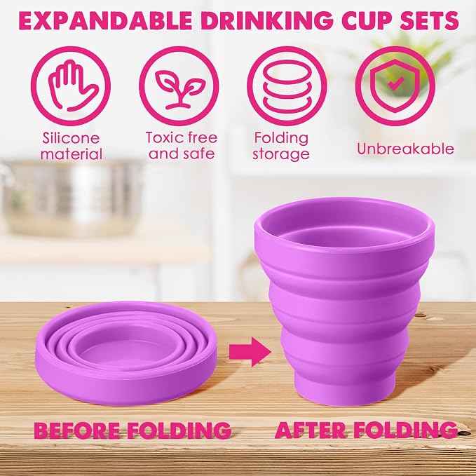 Umigy Silicone Collapsible Cup Without Lids Travel Portable Foldable Cup - Image 3