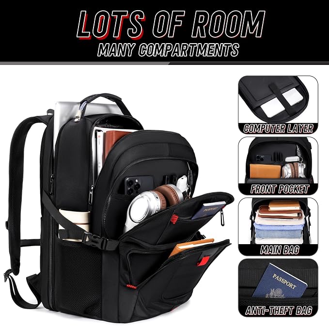 Z-MGKISS Travel Backpack, 50L Extra Large Travel Laptop Backpack, Travel - Image 3