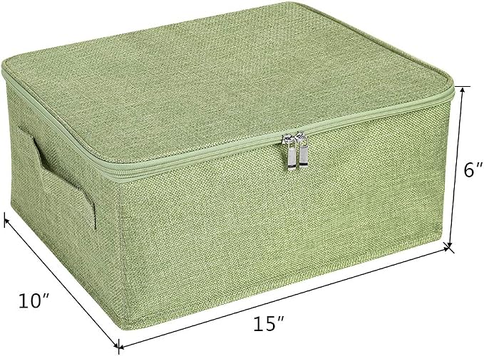 ANMINY 3PCS Storage Bins with Zipper Lids 13 Qt Lidded Fabric Storage Boxes - Image 3