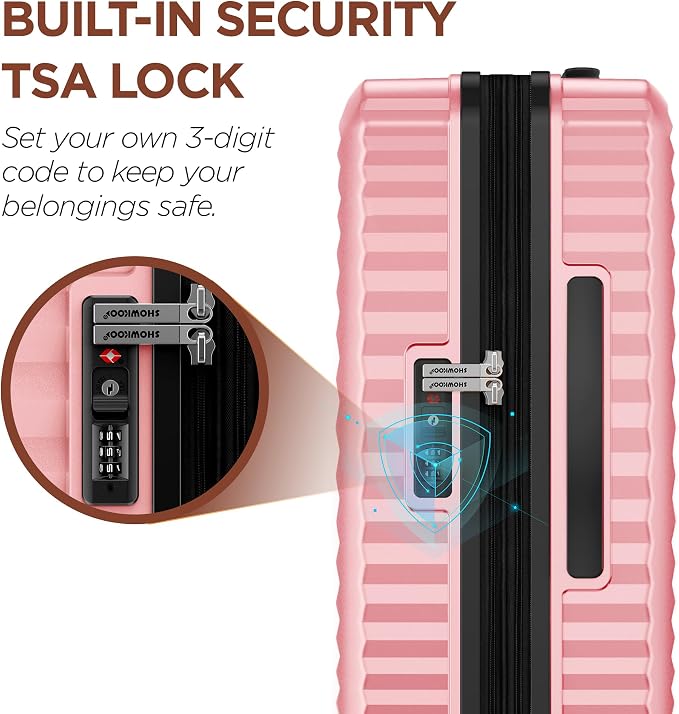 SHOWKOO Luggage Sets 3 Piece Hardside Expandable Suitcase - Image 8