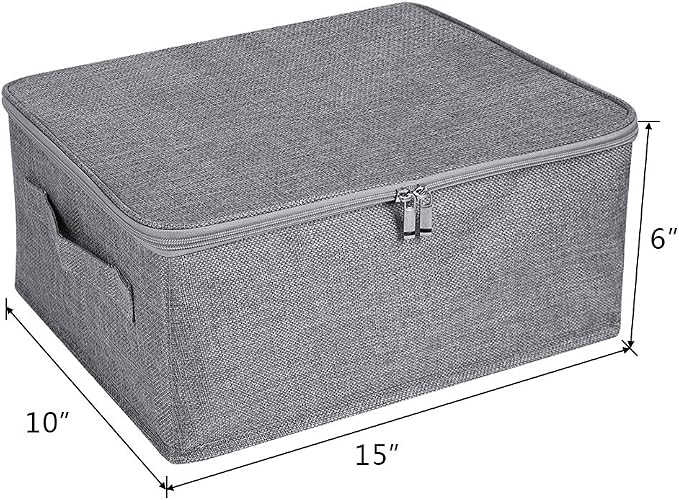 ANMINY 3PCS Storage Bins with Zipper Lids 13 Qt Lidded Fabric Storage Boxes - Image 3