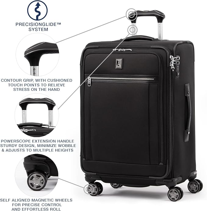 Travelpro Platinum Elite Softside Expandable Checked Luggage, 8 Wheel Spinner - Image 2