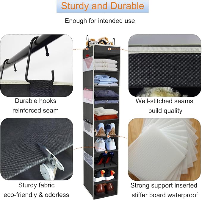 2 Pack Large-Sized Hanging Shoe Organizer 10-Shelf, Sturdy Hanging Closet - Image 4